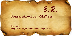 Bosnyakovits Róza névjegykártya